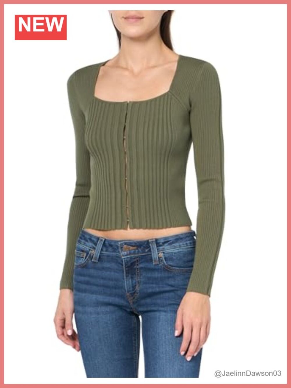 Long Sleeve Cardigan Sweater with Hook and Eye Closure Ribbed Slim Fit